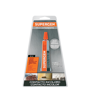 Supergen Adhesivo de Contacto Incoloro 40 ml | Adhesivos y Pegamentos 