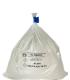 Saco transparente de 1kg de ácido salicílico blanco en polvo, sellado con un cierre azul.