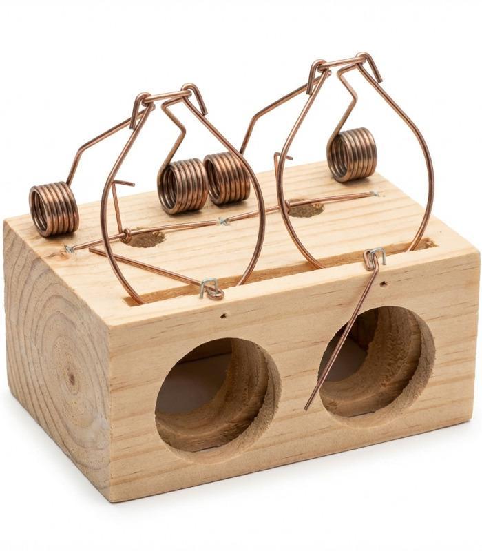 Ratonera de Madera de 2 Agujeros Grande para Ratas y Ratones