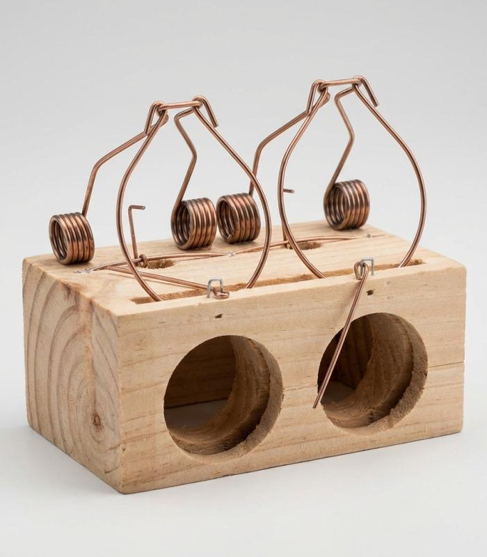 Ratonera de Madera de 2 Agujeros Grande para Ratas y Ratones