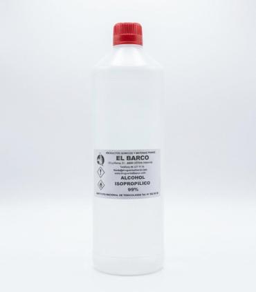 Alcohol isopropílico 99% de 1 litro, disolvente de alta pureza para mantenimiento industrial y limpieza electrónica.