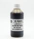 Frasco plástico transparente con tapa blanca conteniendo 250 ml de aceite de neem virgen, oscuro y viscoso.