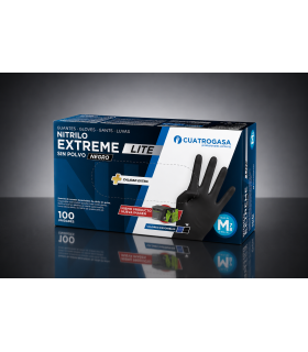 Guantes negros de examen desechables de nitrilo sin polvo talla M 100 unidades