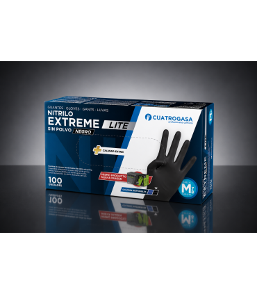 Guantes negros de examen desechables de nitrilo sin polvo talla M 100 unidades