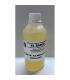 Botella plástica transparente de 250 ml con tapa blanca, conteniendo aceite de almendras dulces de color amarillo claro.